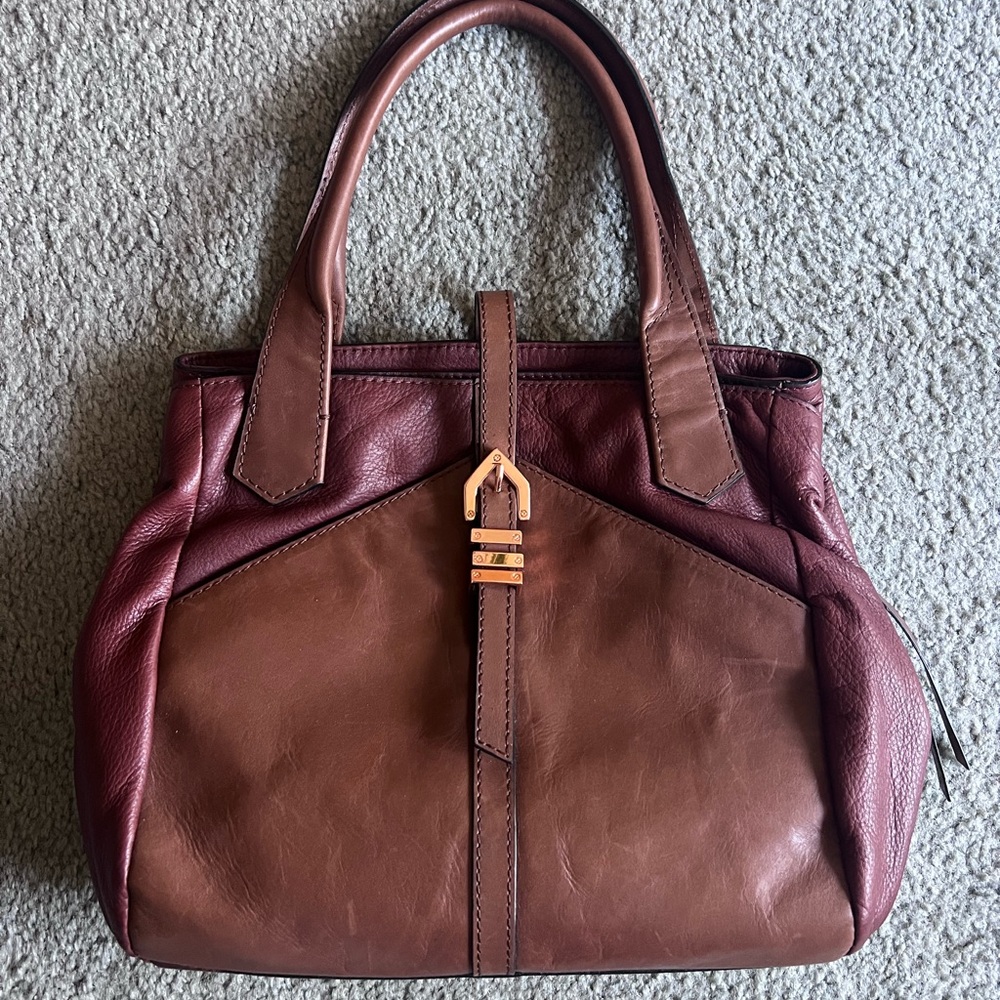 Linea Pelle Two-Tone Brown Satchel